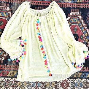 CASTING France caftan silk tassel tunic top small
